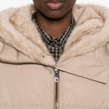 Piumino con cappuccio lou andrea in beige gotha - donna 