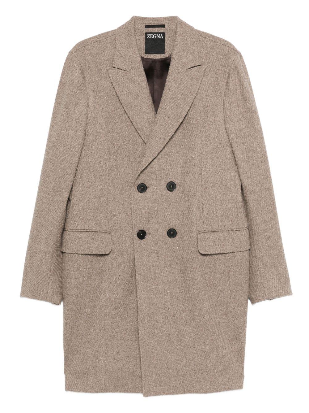 Cappotto doppiopetto in beige Zegna - uomo 