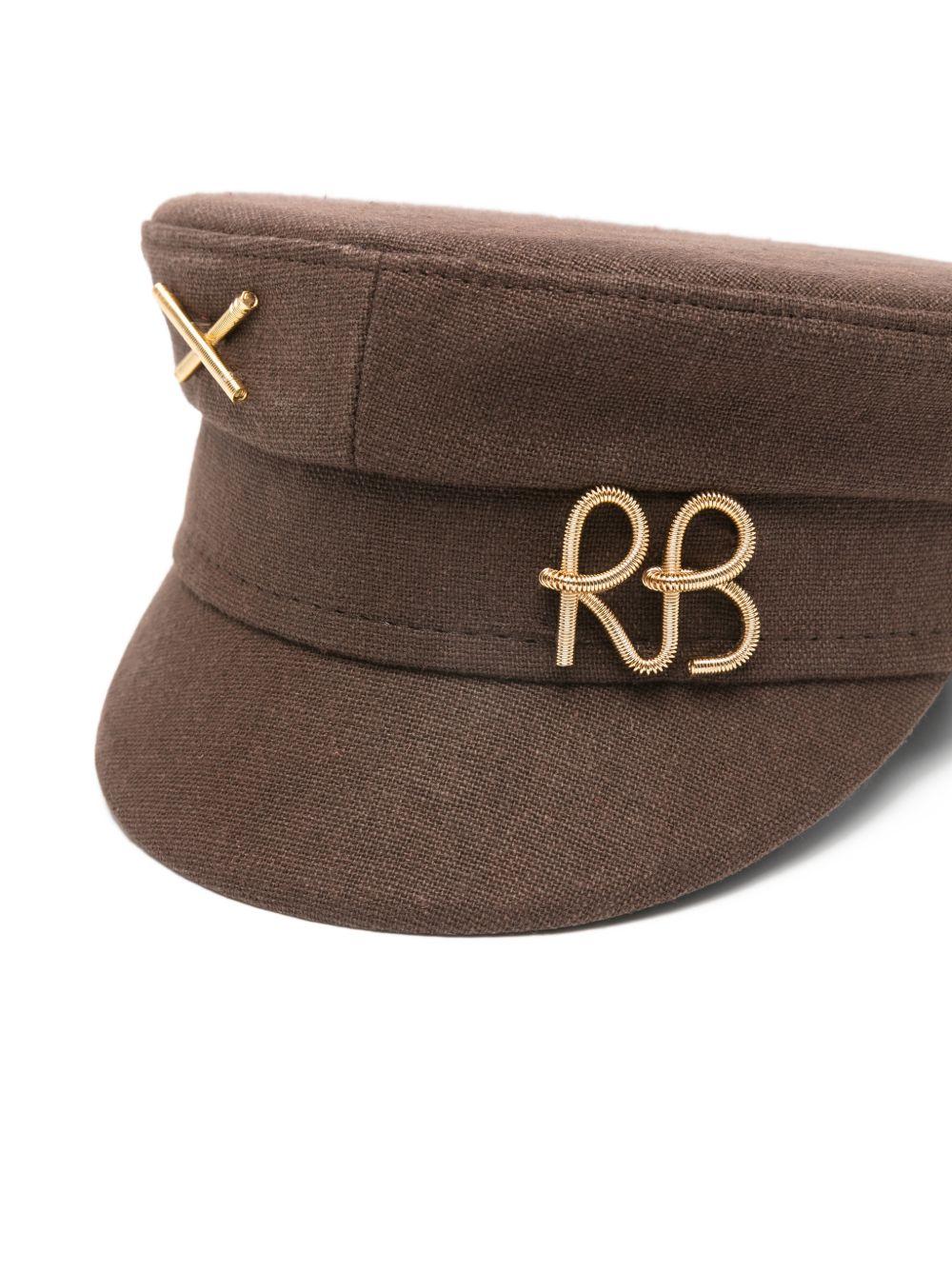 Cappello baker boy con logo in marrone Ruslan baginskiy - donna 