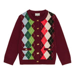 Cardigan a rombi in bordeaux Ganni - donna 