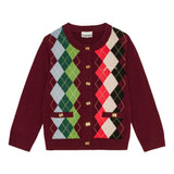 Cardigan a rombi in bordeaux Ganni - donna 