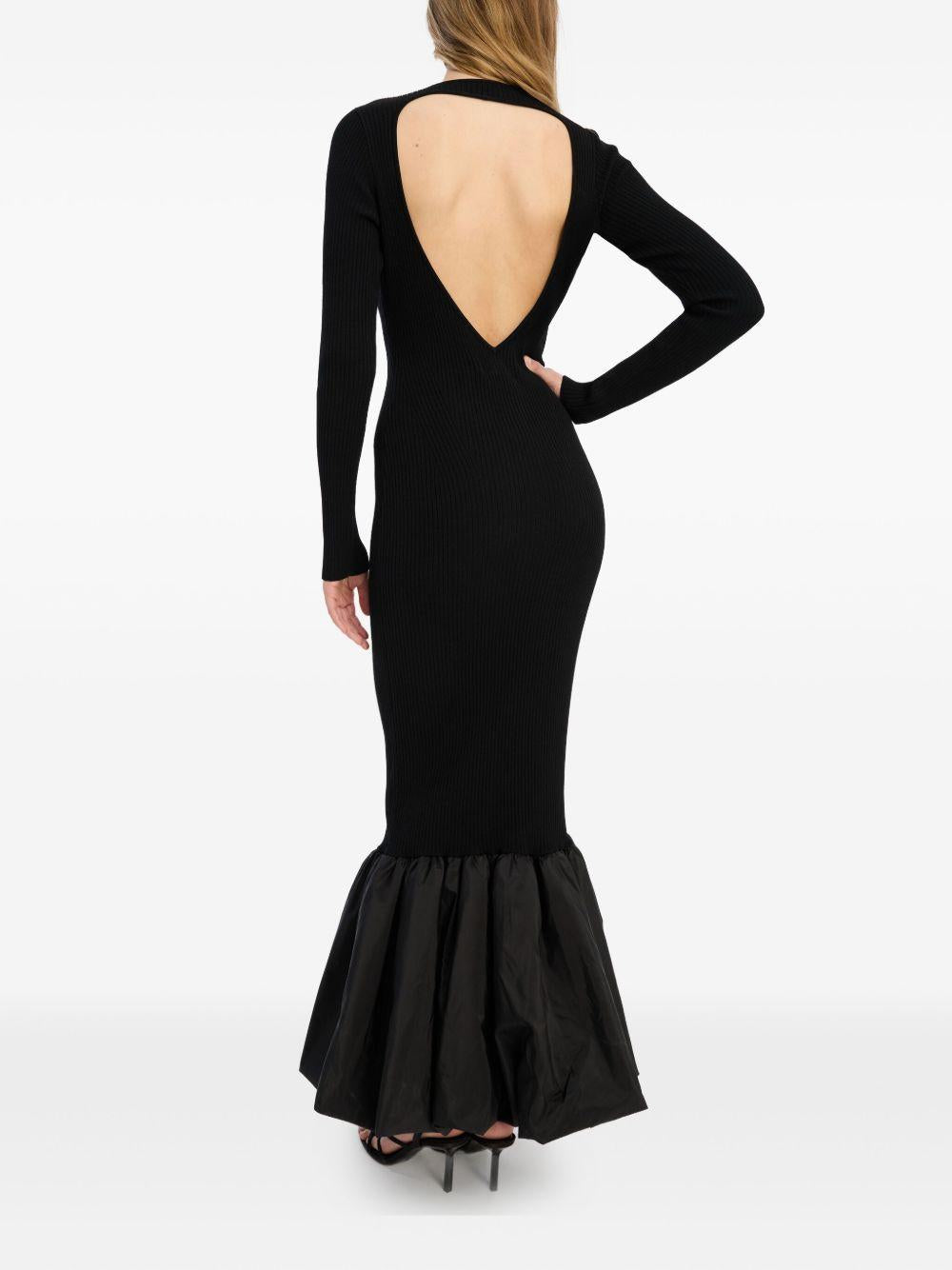 Abito a maniche lunghe con dettaglio cut-out in nero Rotate holiday - donna 
