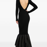 Abito a maniche lunghe con dettaglio cut-out in nero Rotate holiday - donna 