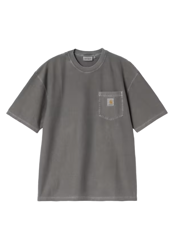 T-shirt con logo in grigio carhartt wip - uomo 