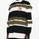 Polo a righe con ruches in bianco e nero Simone rocha - donna 