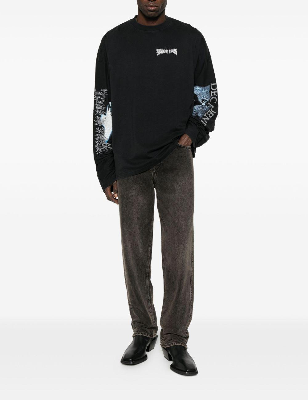 Jeans con zip in nero Represent - uomo 