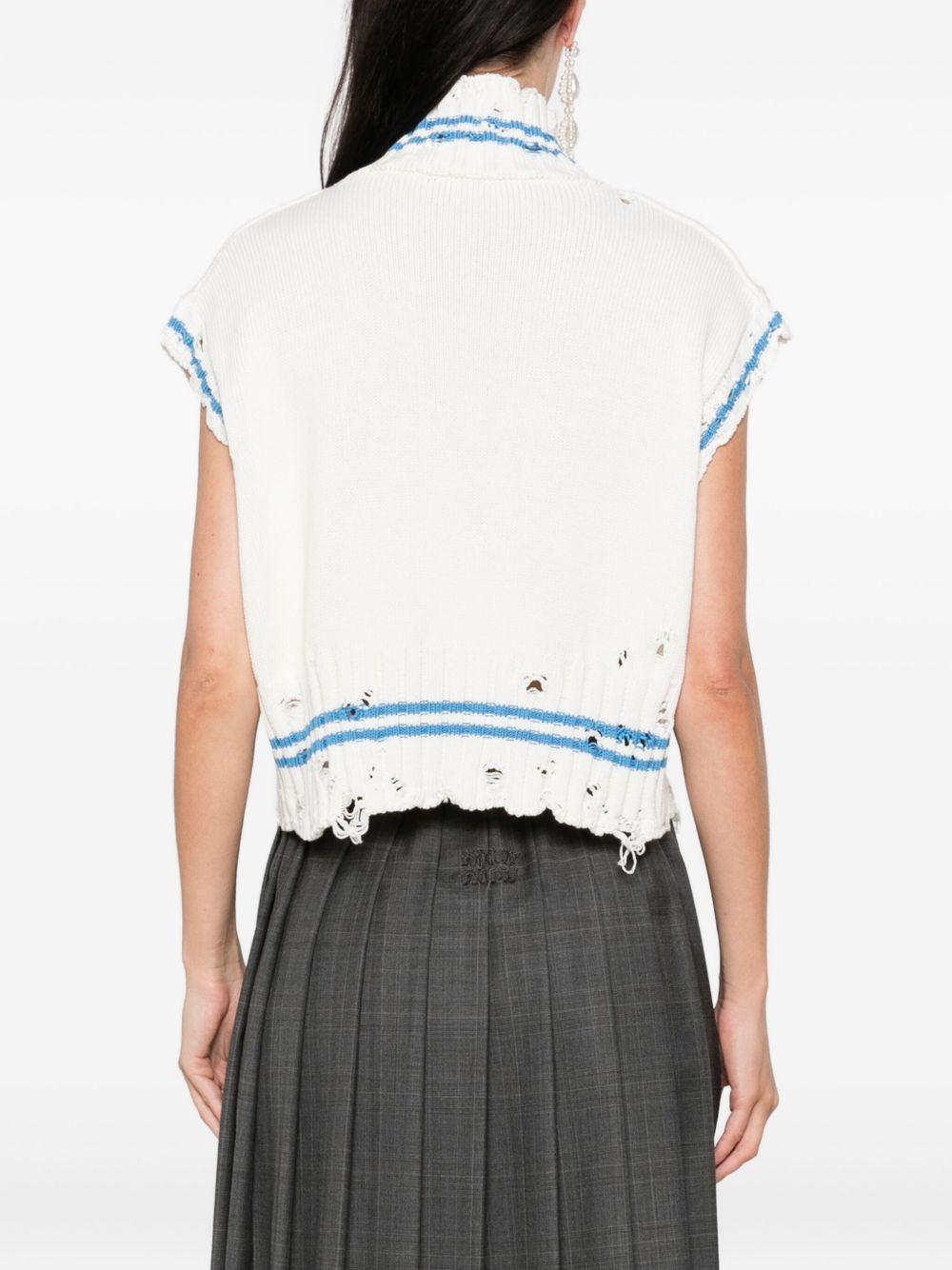 Top in maglia con orlo sfilacciato in bianco Marni - donna 