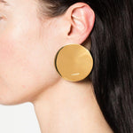 Orecchini rotondi con logo in oro Jil Sander - donna 
