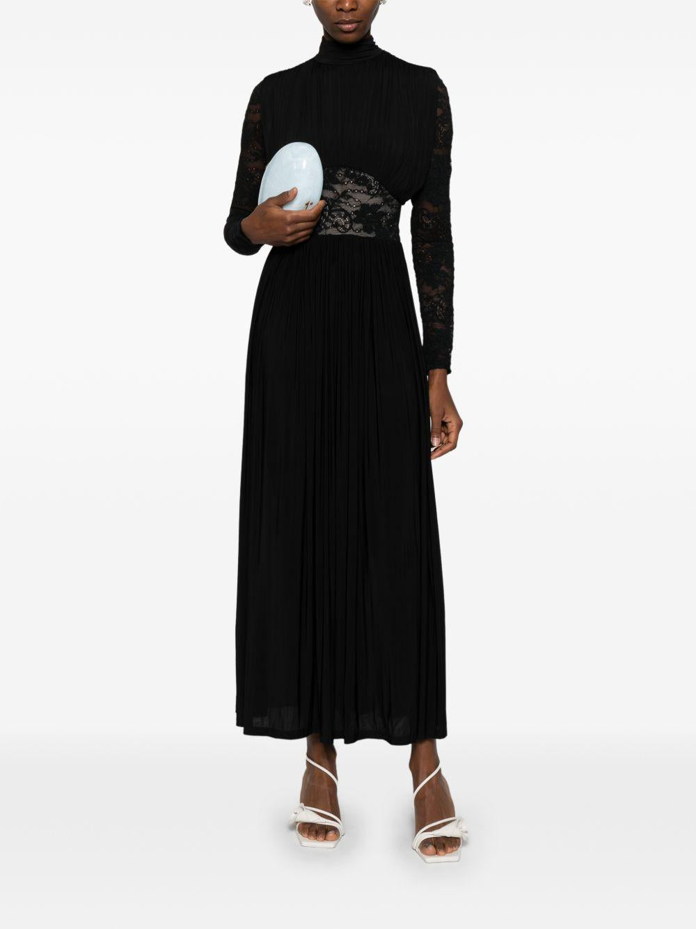 Abito lungo con inserti in pizzo in nero Zimmermann - donna 