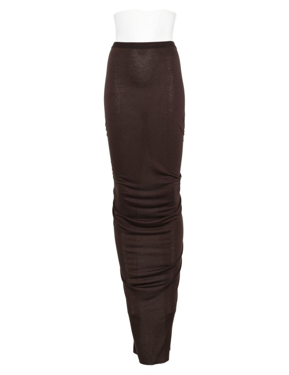 Gonna midi con ruches in marrone Rick Owens Lilies -  donna 