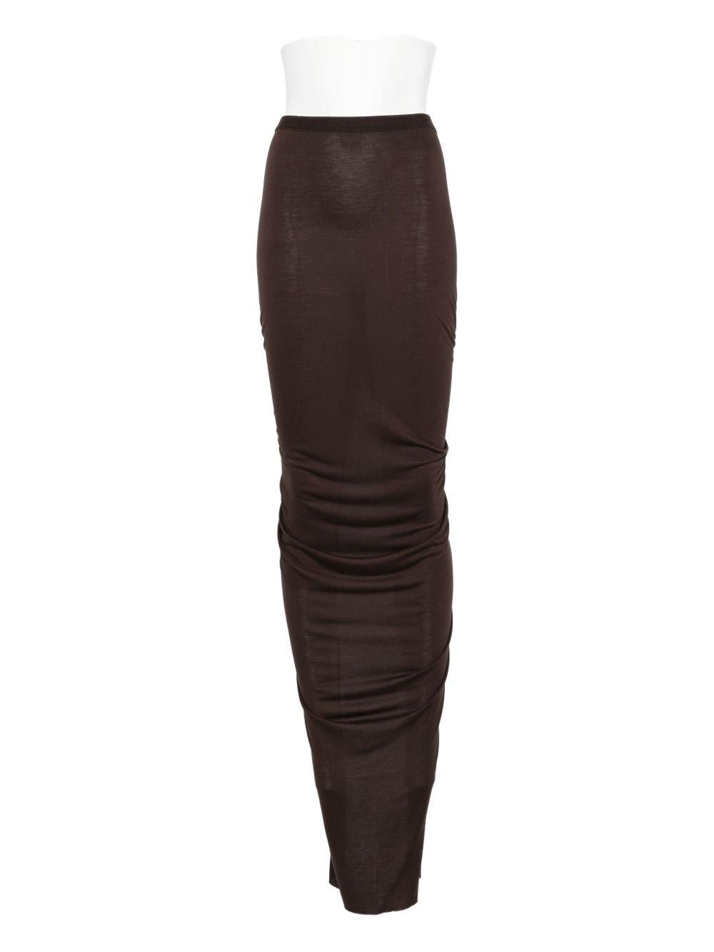 Gonna midi con ruches in marrone Rick Owens Lilies -  donna 
