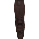 Gonna midi con ruches in marrone Rick Owens Lilies -  donna 