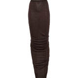 Gonna midi con ruches in marrone Rick Owens Lilies -  donna 