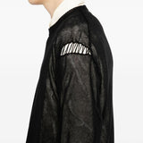 Maglione girocollo con effetto vissuto in nero Yohji yamamoto - uomo 