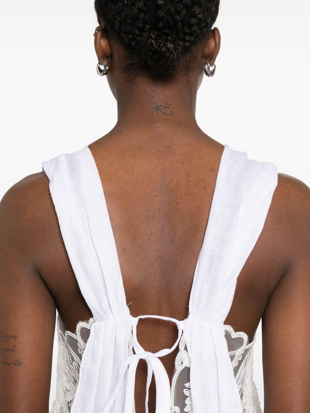 Top in pizzo con motivo floreale in bianco Maurizio - donna 