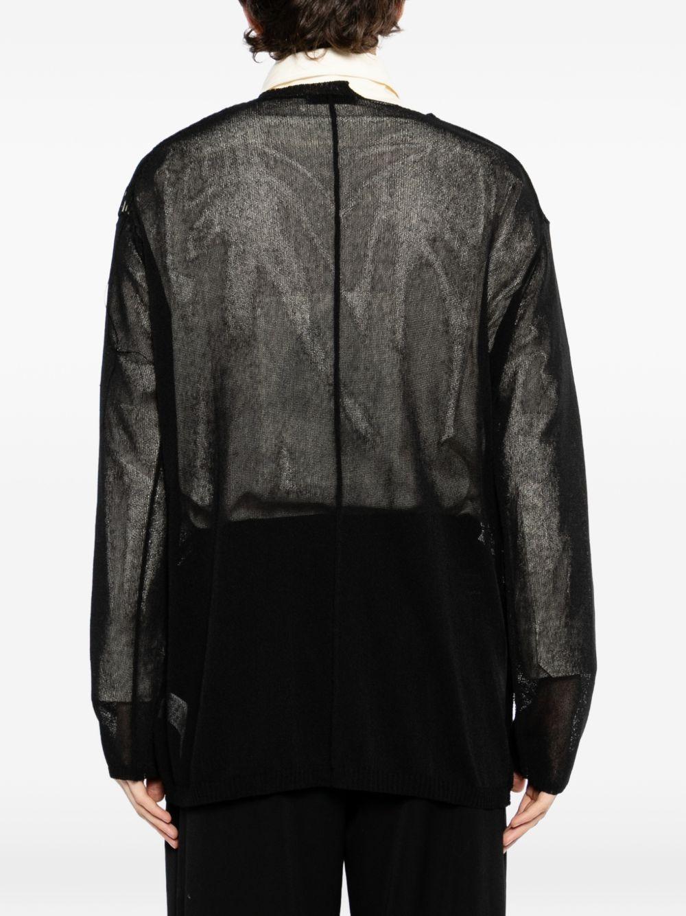 Maglione girocollo con effetto vissuto in nero Yohji yamamoto - uomo 