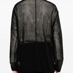 Maglione girocollo con effetto vissuto in nero Yohji yamamoto - uomo 