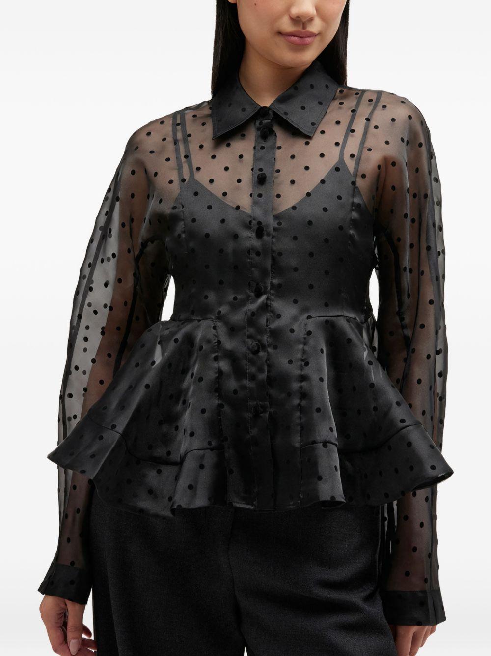 Camicia a pois in nero Ganni - donna 