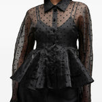 Camicia a pois in nero Ganni - donna 