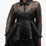 Camicia a pois in nero Ganni - donna 