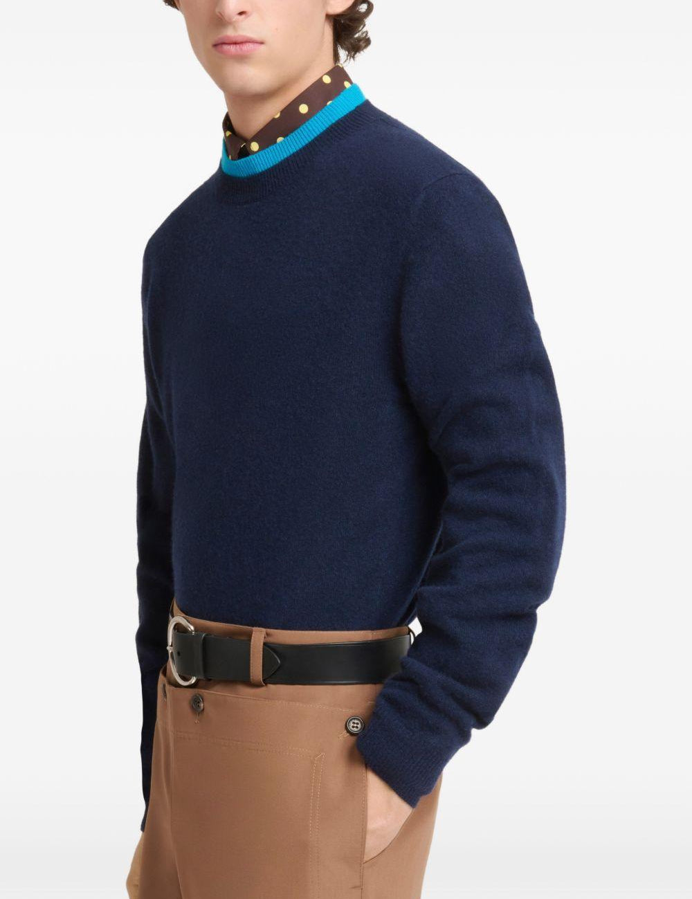 Maglione in cashmere con effetto a strati in blu 