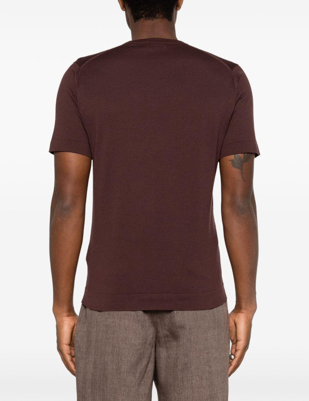 T-shirt lorca in maglia fine in marrone John smedley - uomo 
