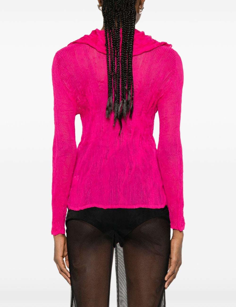 Top a maniche lunghe con design plissettato in rosa Issey miyake  - donna 