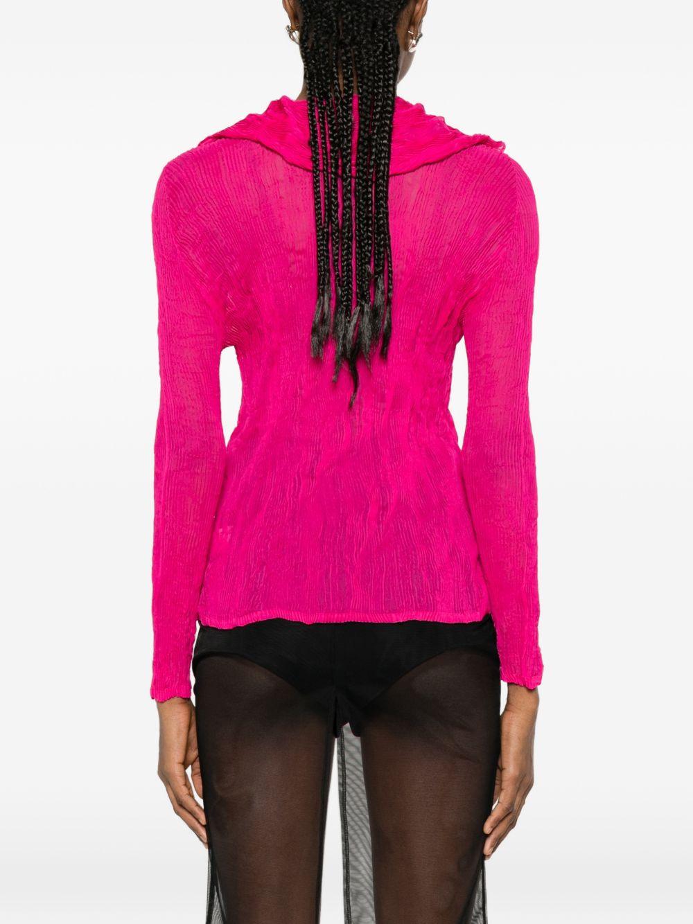 Top a maniche lunghe con design plissettato in rosa Issey miyake  - donna 