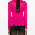 Top a maniche lunghe con design plissettato in rosa Issey miyake  - donna 