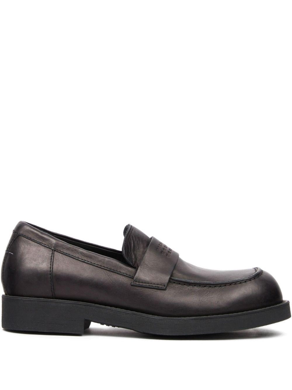 Mocassini con logo in nero Mm6 maison margiela - uomo 