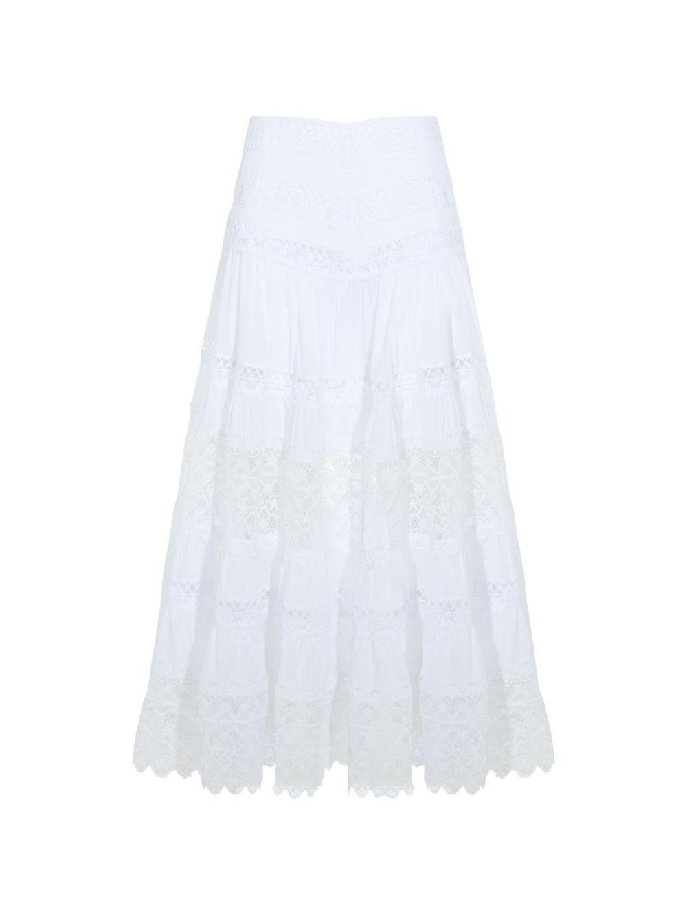 Gonna a balze con dettagli in pizzo Serza in bianco Charo ruiz ibiza 1989 - donna 