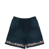 Shorts in twill con ricami floreali in blu Found - uomo 