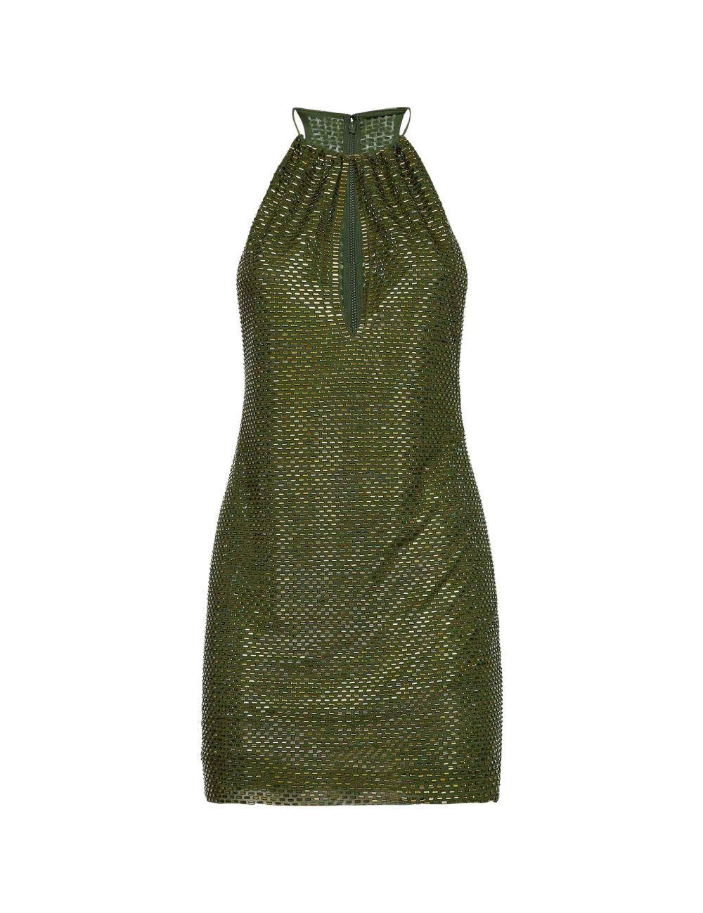 Abito corto olive in verde oliva Self-Portrait - donna 