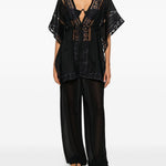 Top con inserti in pizzo in nero Charo ruiz ibiza 1989 - donna 