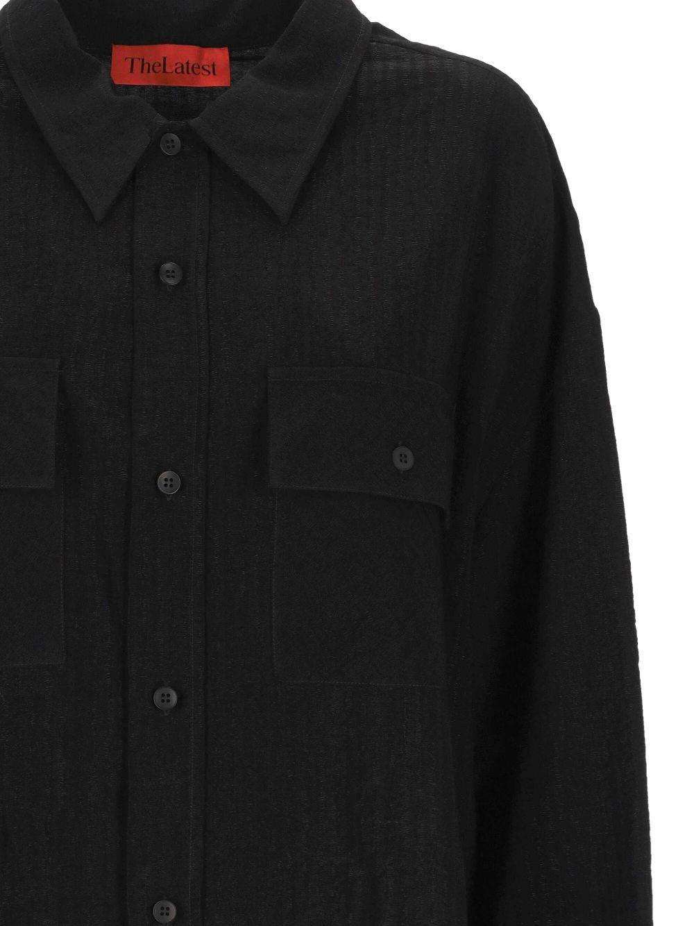 Camicia con taschino in nero The latest - donna 