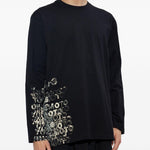 T-shirt a maniche lunghe con logo in nero Y-3 - uomo 