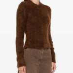 Maglione spazzolato in marrone Ami Paris - donna 