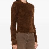 Maglione spazzolato in marrone Ami Paris - donna 