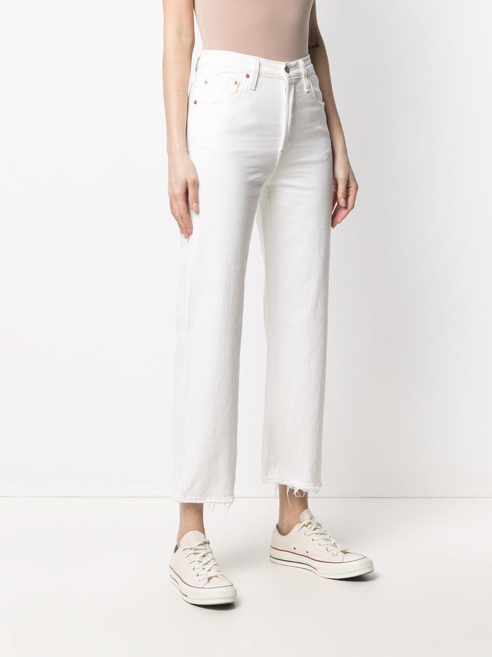 Jeans dritti a vita alta in bianco Levi's - donna 