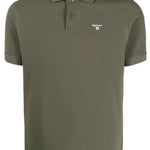 Polo con ricamo in verde oliva - BARBOUR uomo 