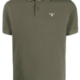 Polo con ricamo in verde oliva - BARBOUR uomo 
