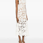 Abito midi in crochet bianco Self-Portrait - donna 