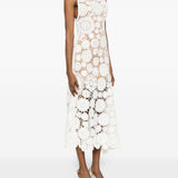 Abito midi in crochet bianco Self-Portrait - donna 