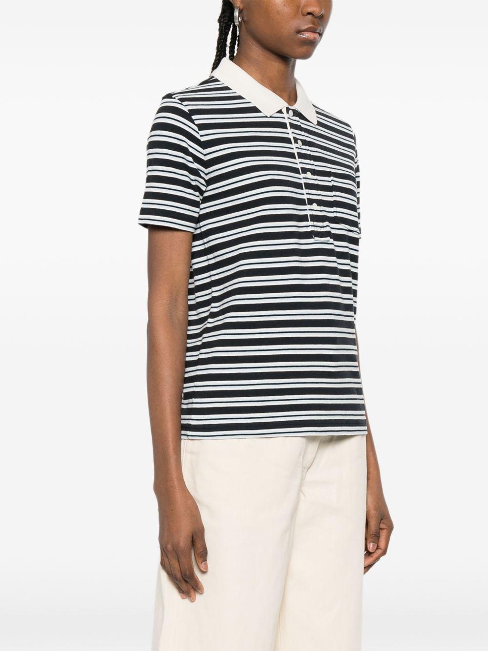 Polo con colletto a righe in beige e blu A.P.C. - donna 