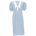 Abito midi con maniche a palloncino in azzurro Rowen Rose - donna 