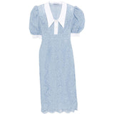 Abito midi con maniche a palloncino in azzurro Rowen Rose - donna 