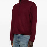 Felpa in lana con mezza zip in bordeaux Sunflower - uomo 