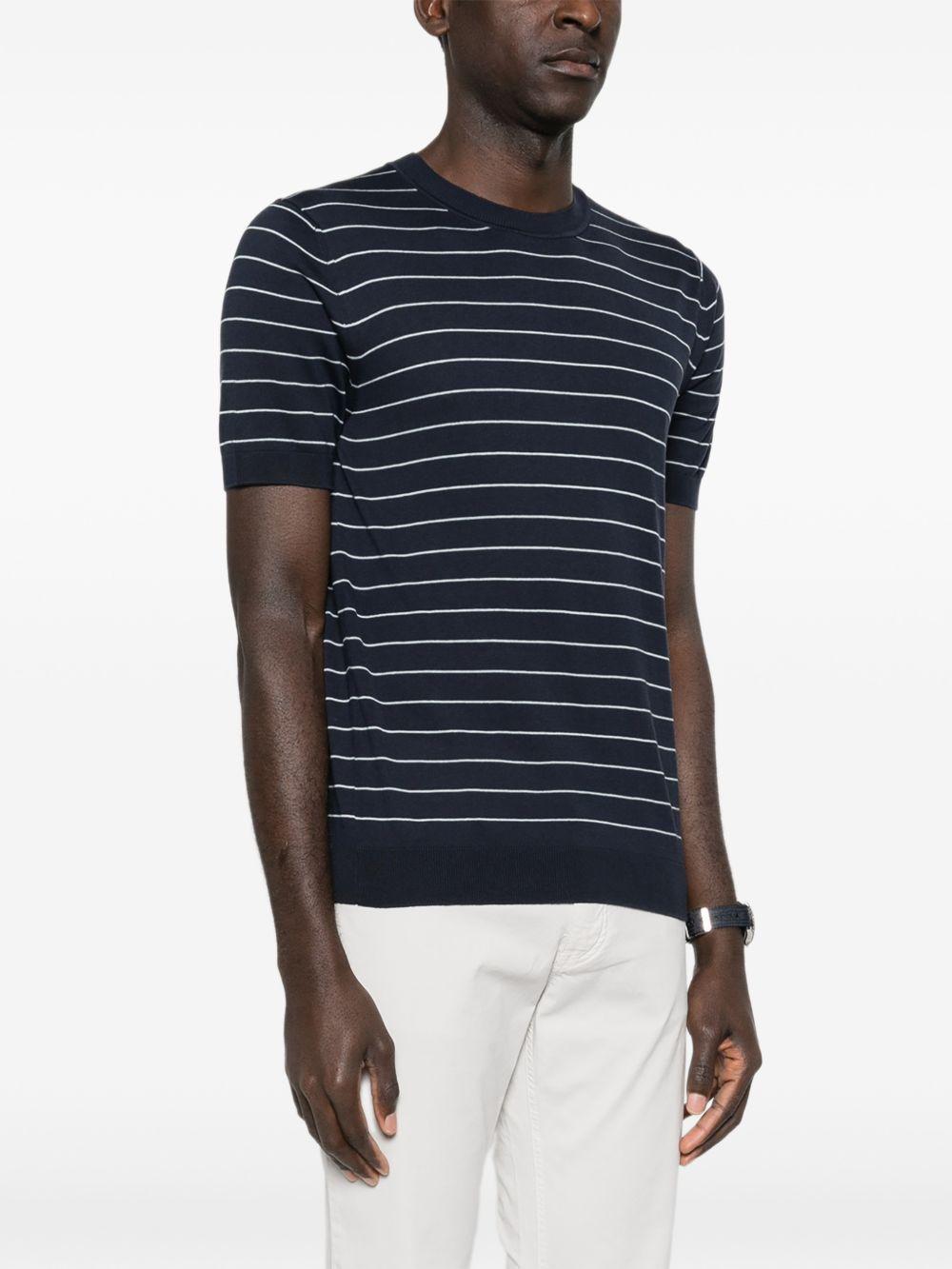 T-shirt a righe in blu Lardini - uomo 