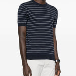 T-shirt a righe in blu Lardini - uomo 