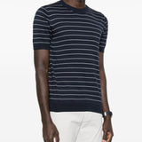 T-shirt a righe in blu Lardini - uomo 